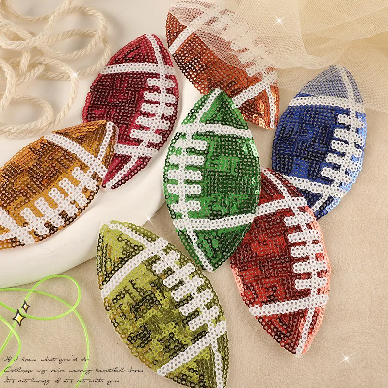 American Football Sequin Patches Rugby Applique For DIY Sewing On Jeans,  Travel Handbag, Jackets, Backpacks, And Hats From Moomoo2016, $0.85